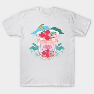 Nissin Ramen Cup Noodle Peony Flowers Pop Art T-Shirt